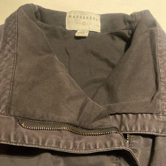 ANTHROPOLOGIE Jacket Sz XS Marrakech Faravel Black Cropped Moto Jacket Mob Wife - Picture 6 of 12